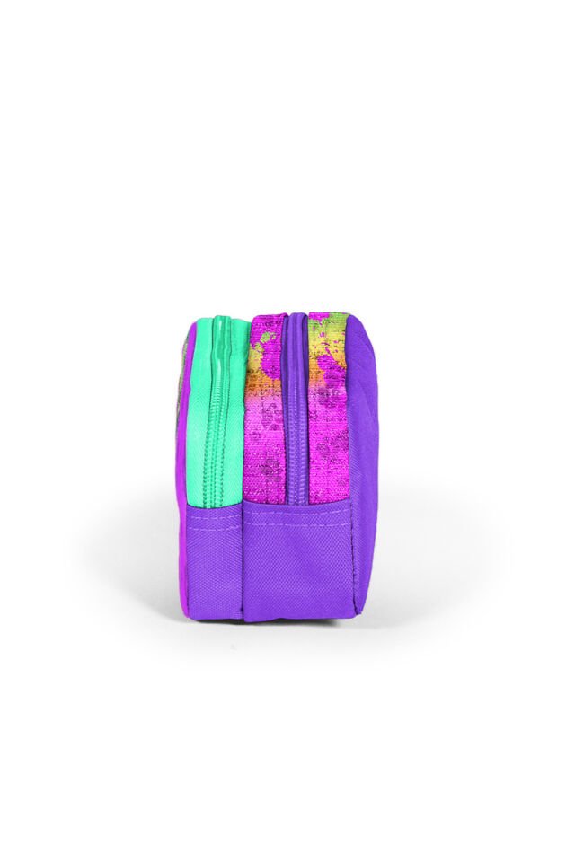 Kids Mor Pembe Köpek Desenli İki Bölmeli Kalem Çantası 12082