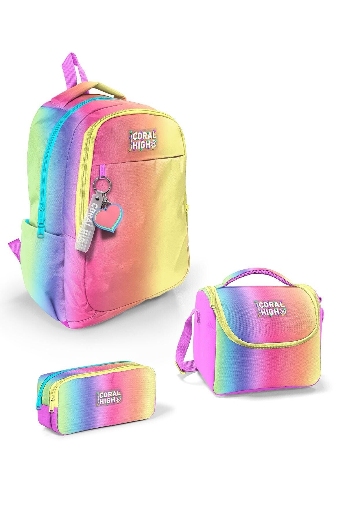 Kids Renk Geçişli Desenli 3’lü Okul Çanta Seti