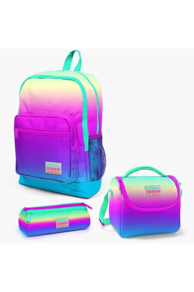 Coral High Kids Renk Geçişli 3’lü Okul Çanta Seti SET 23710-MİX3
