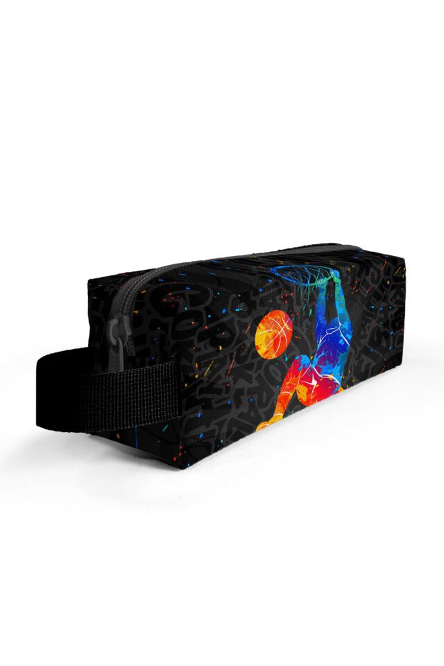 Kids Gri Basketbol Desenli Lacivert Kalem Çantası 22083