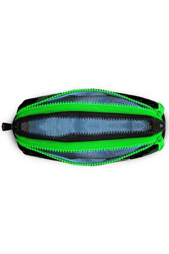 Kids Koyu Yeşil Siyah Dinozor Desenli Üç Bölmeli Kalem Çantası 22025