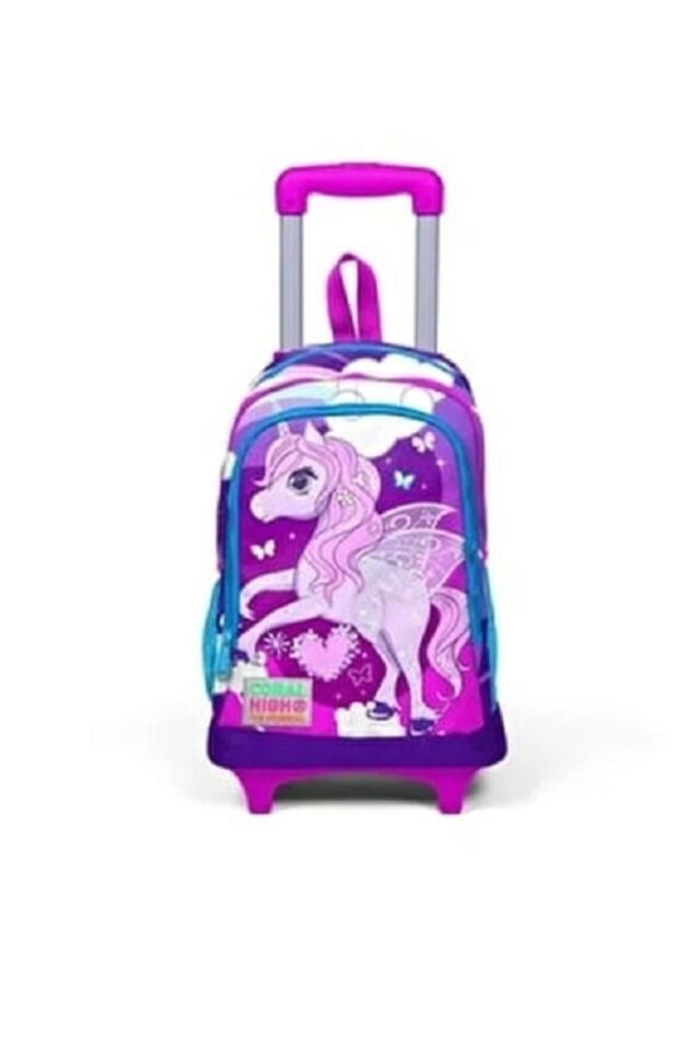 Coral High Kids Mor Pembe Işıklı Tekerlekli Üç Bölmeli Çekçekli Sırt/okul Çantası 23908