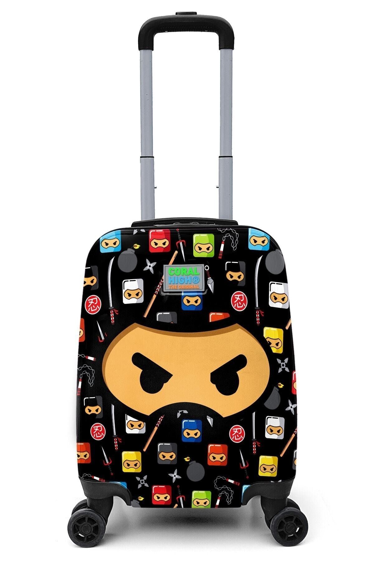 Kids Siyah Ninja Desenli Çocuk Valizi 16747