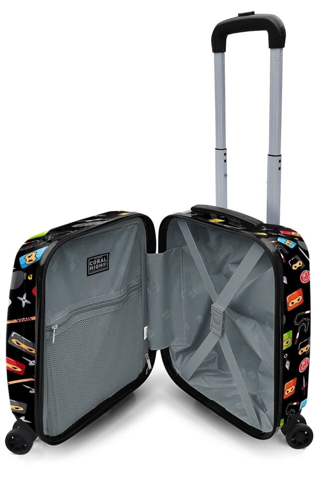 Kids Siyah Ninja Desenli Çocuk Valizi 16747