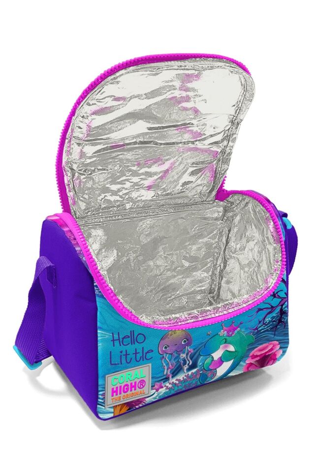 Coral High Kids Pembe Mor Kaplumbağa Desenli Thermo Beslenme Çantası 11756