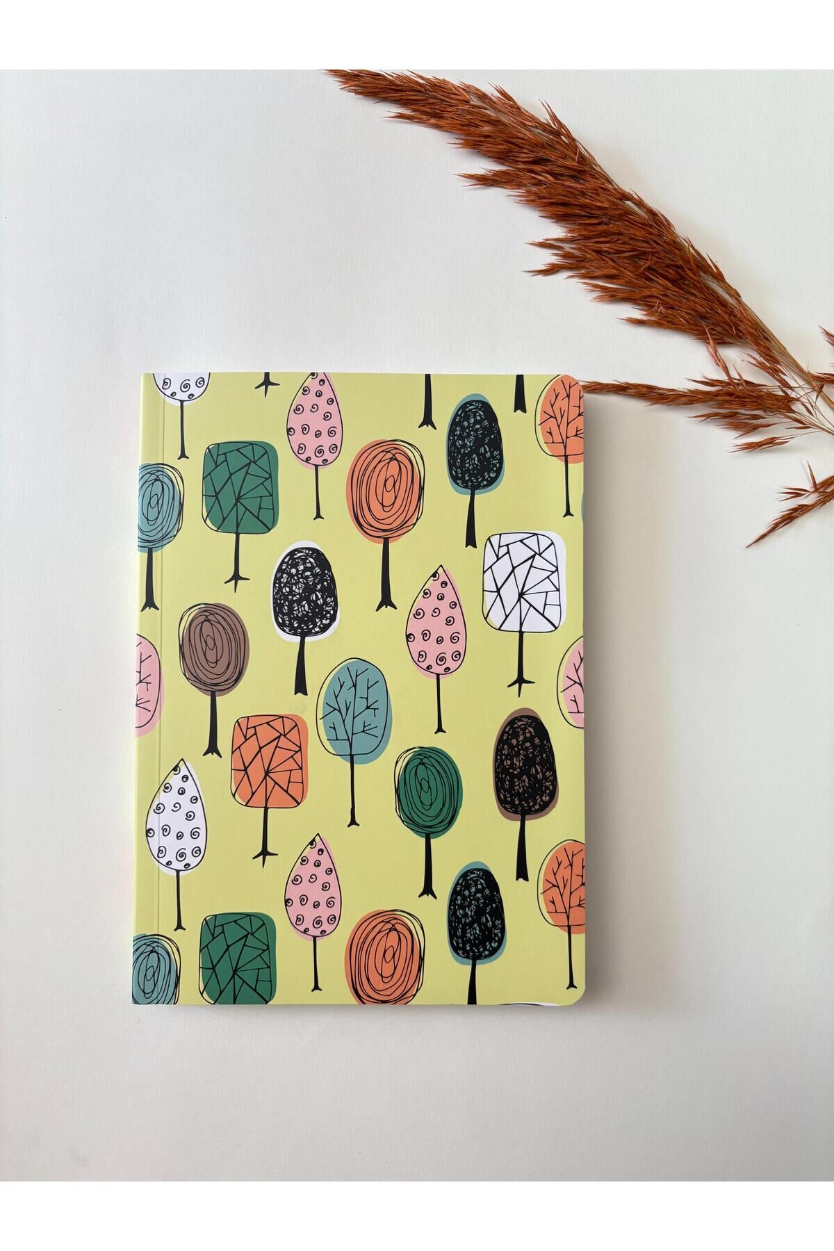 Atakids Lizy Karton Kapak Renkli Sayfalı Çizgili Defter – 128 Sayfa / 21x15 cm Sarı