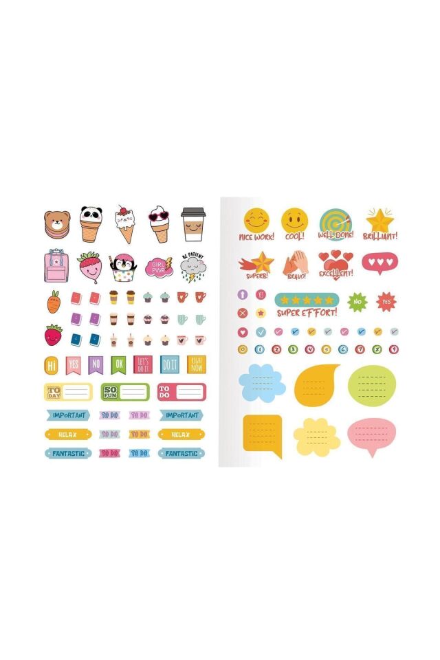 Çizgili Stickerli Kraft Kapak Defter Mavi 18,5*26 50 Yp.