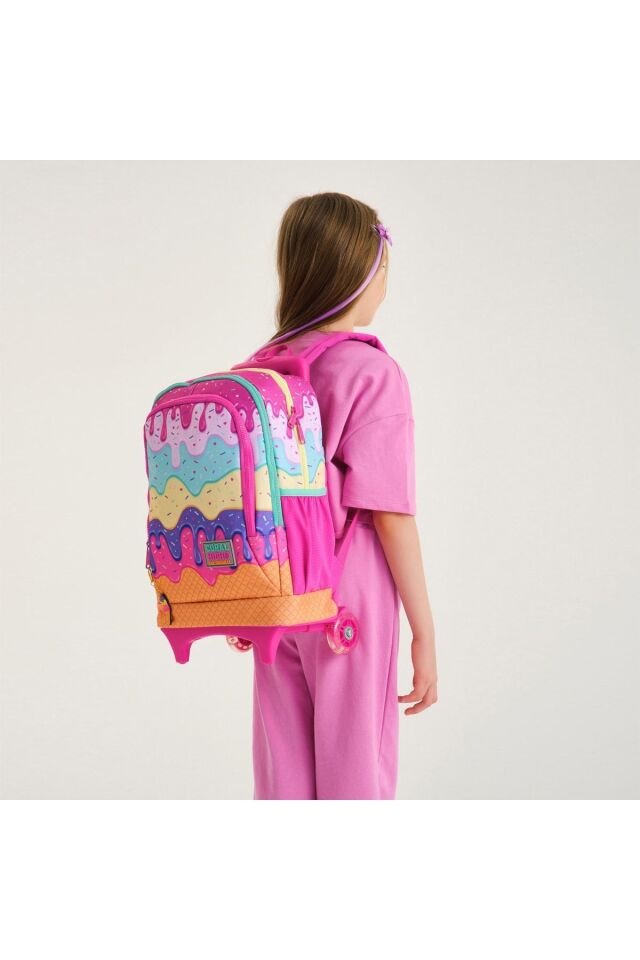 Coral Hıgh Orıgınal Işıklı Tekerlekli Çekçekli Okul Çantası