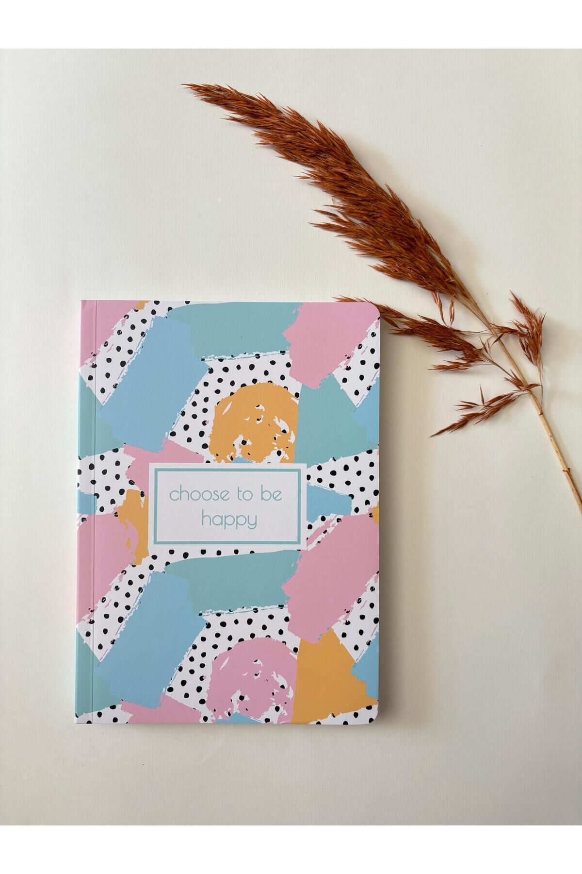 Atakids Lizy Karton Kapak Renkli Sayfalı Çizgili Defter – 128 Sayfa / 21x15 cm Krem
