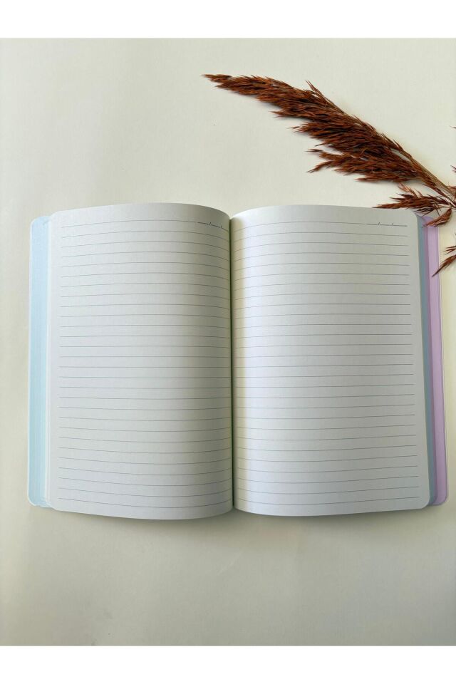 Atakids Lizy Karton Kapak Renkli Sayfalı Çizgili Defter – 128 Sayfa / 21x15 cm Siyah