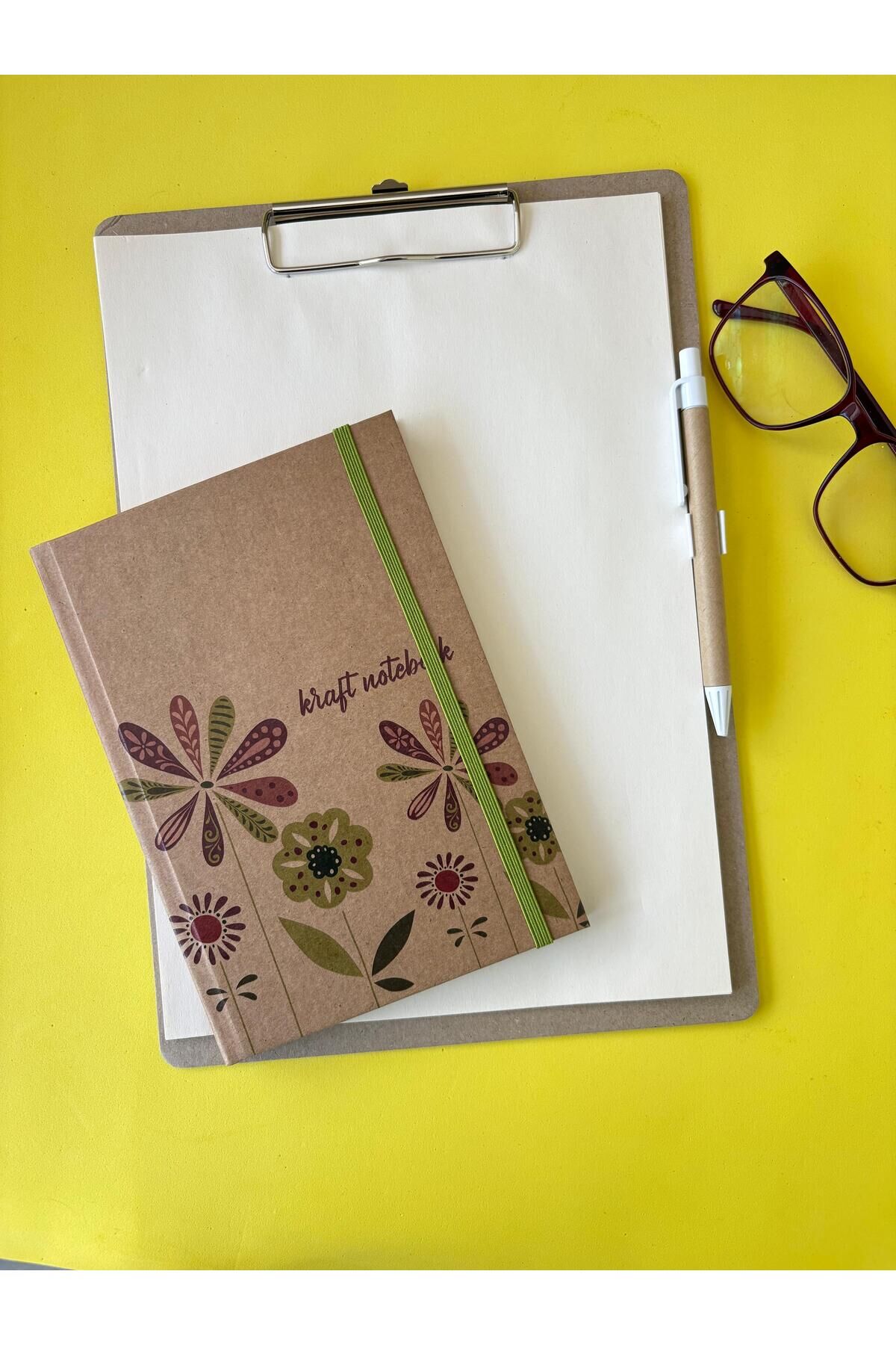 Atakids Lizy Kraft Sekrekerlik Dosyası, Kraft Defter ve Kalem Seti Bej