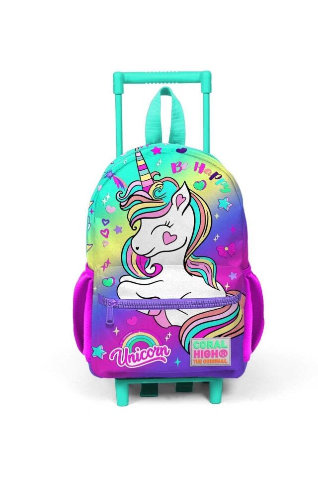 Kız Çocuk Coral High Kız Çocuk Üç Bölmeli Çekçekli Okul Sırt Çantası 24029 Unicorn