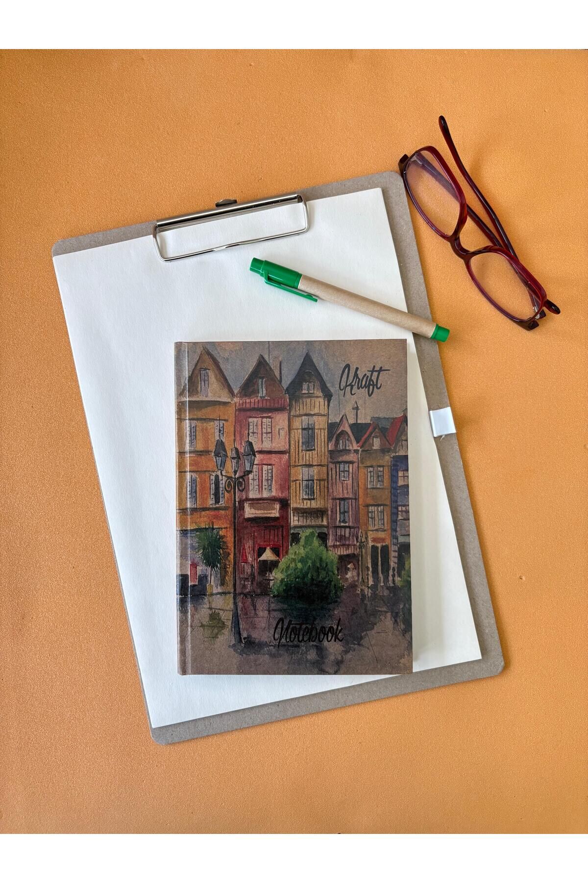 Atakids Lizy Kraft Sekrekerlik Dosyası, Kraft Defter ve Kalem Seti Ekru