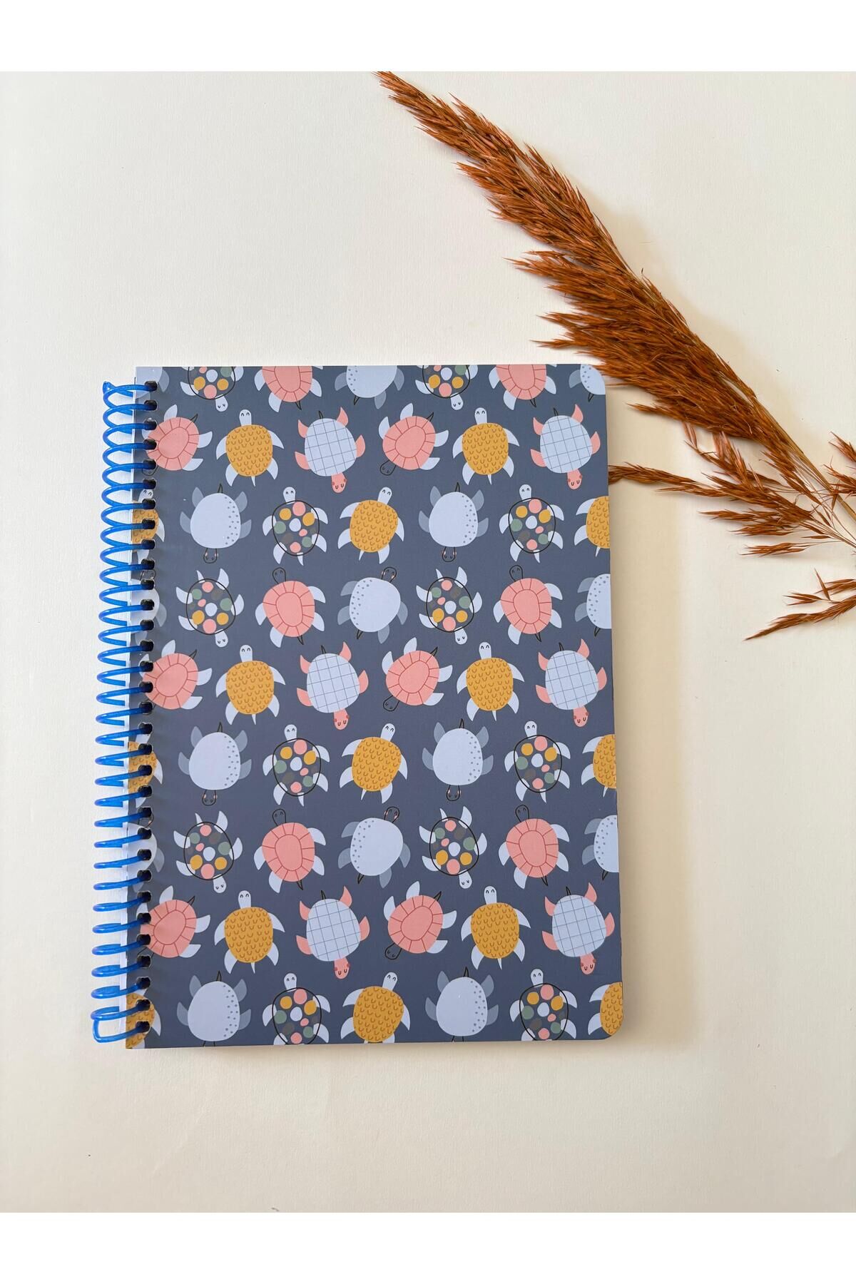 Atakids Lizy Çizgili Spiralli Okul Not Defteri | 12 x 15 cm | 100 Yaprak Haki