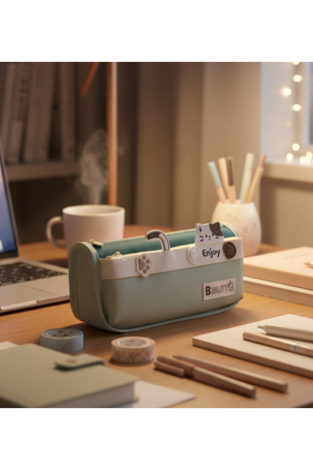 Kawaii Kore Tarzı Sevimli Figürlü Çok Amaçlı Kalem Çantası – Kalemlik