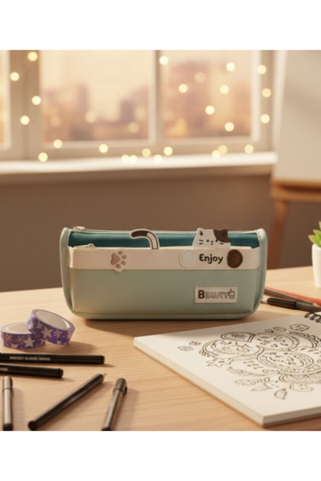Kawaii Kore Tarzı Sevimli Figürlü Çok Amaçlı Kalem Çantası – Kalemlik