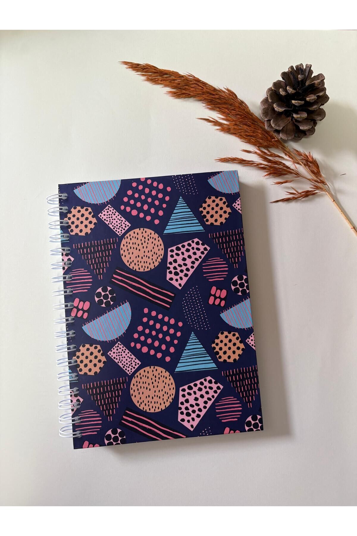 Atakids Lizy Spralli Sert Kapak Kareli Okul Not Defteri (17×24 cm, 120 yaprak) Lacivert