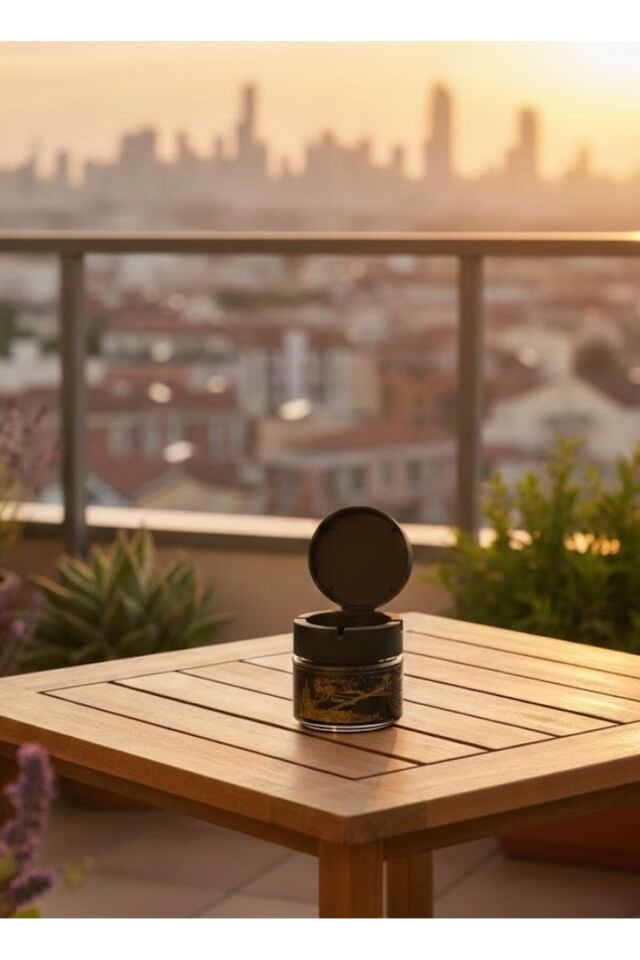 Kapaklı Cam Kavanoz Küllük – Koku Önleyici Şık Tasarım