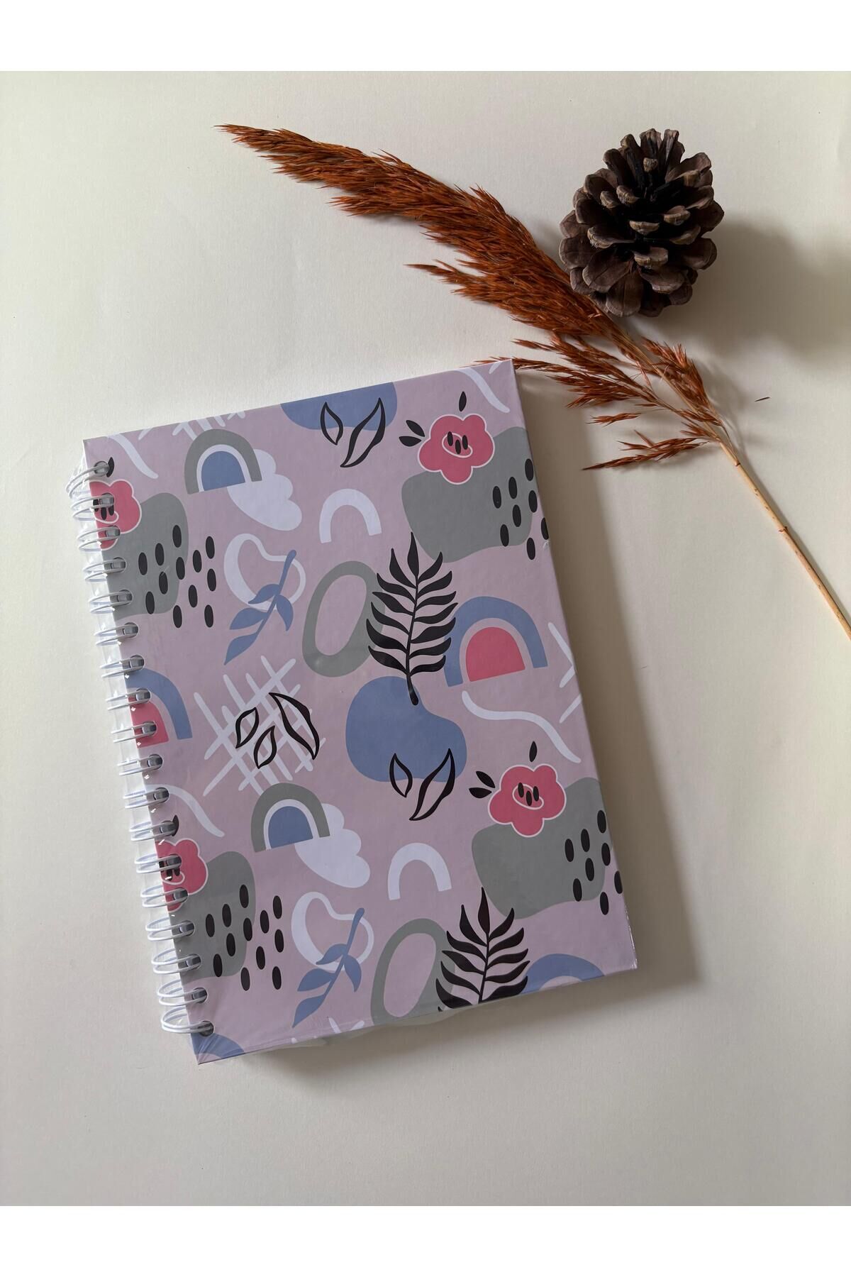 Atakids Lizy Spralli Sert Kapak Kareli Okul Not Defteri (17×24 cm, 120 yaprak) Bej