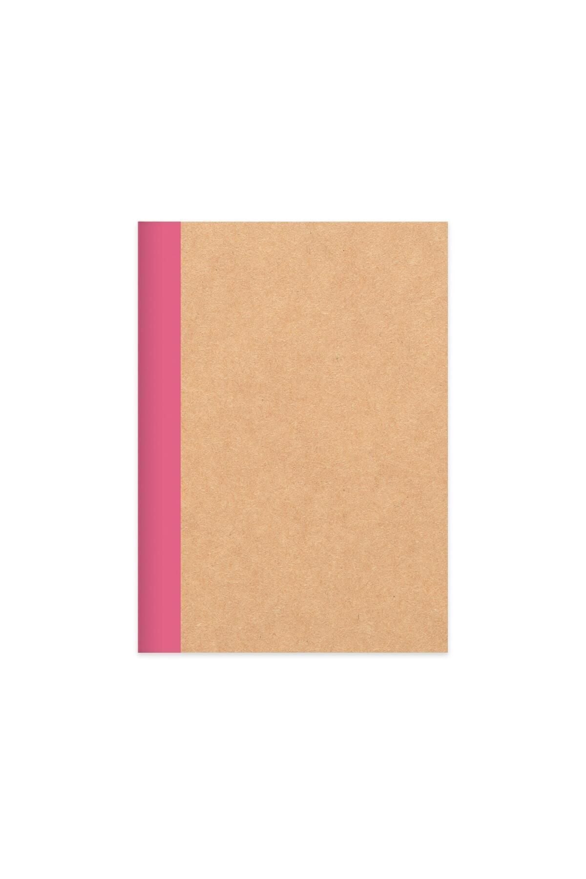 Çizgili Stickerli Kraft Kapak Defter Mavi 18,5*26 50 Yp. Pembe