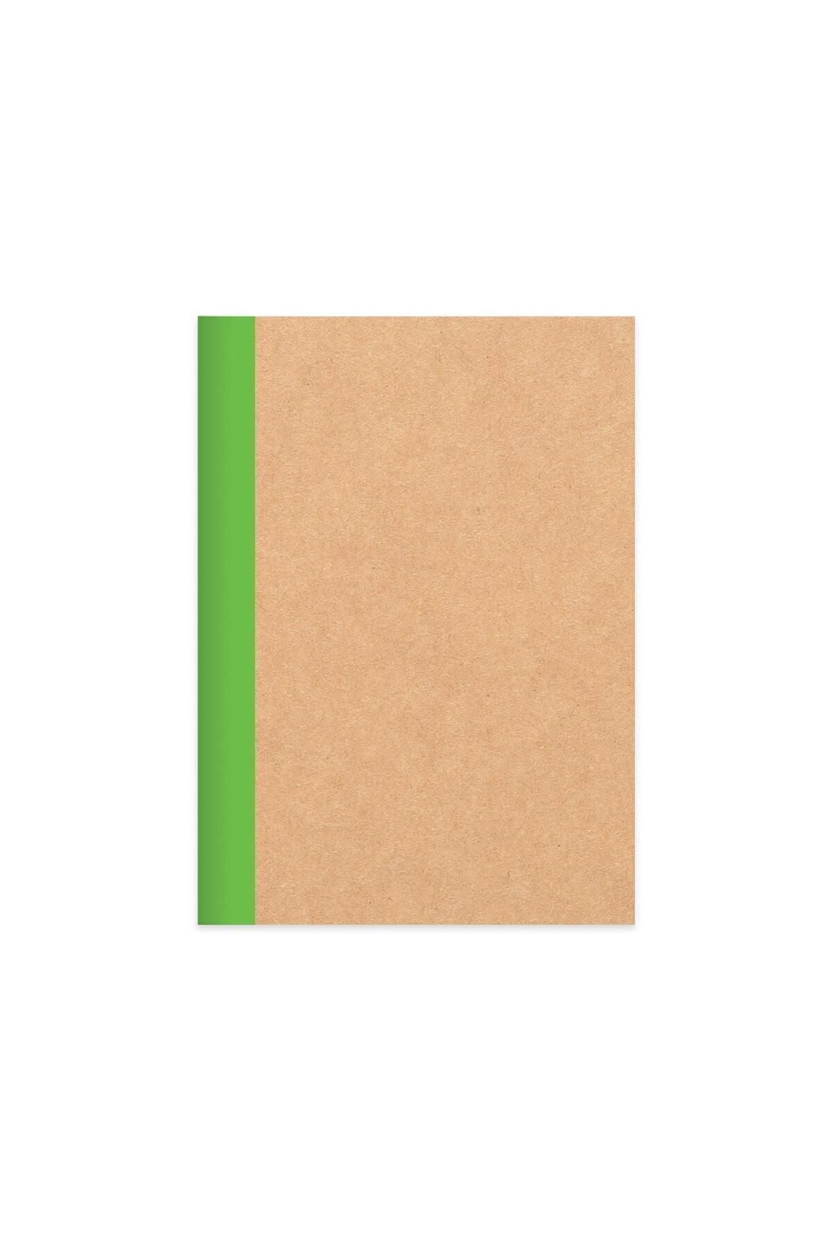Çizgili Stickerli Kraft Kapak Defter Mavi 18,5*26 50 Yp. Yeşil