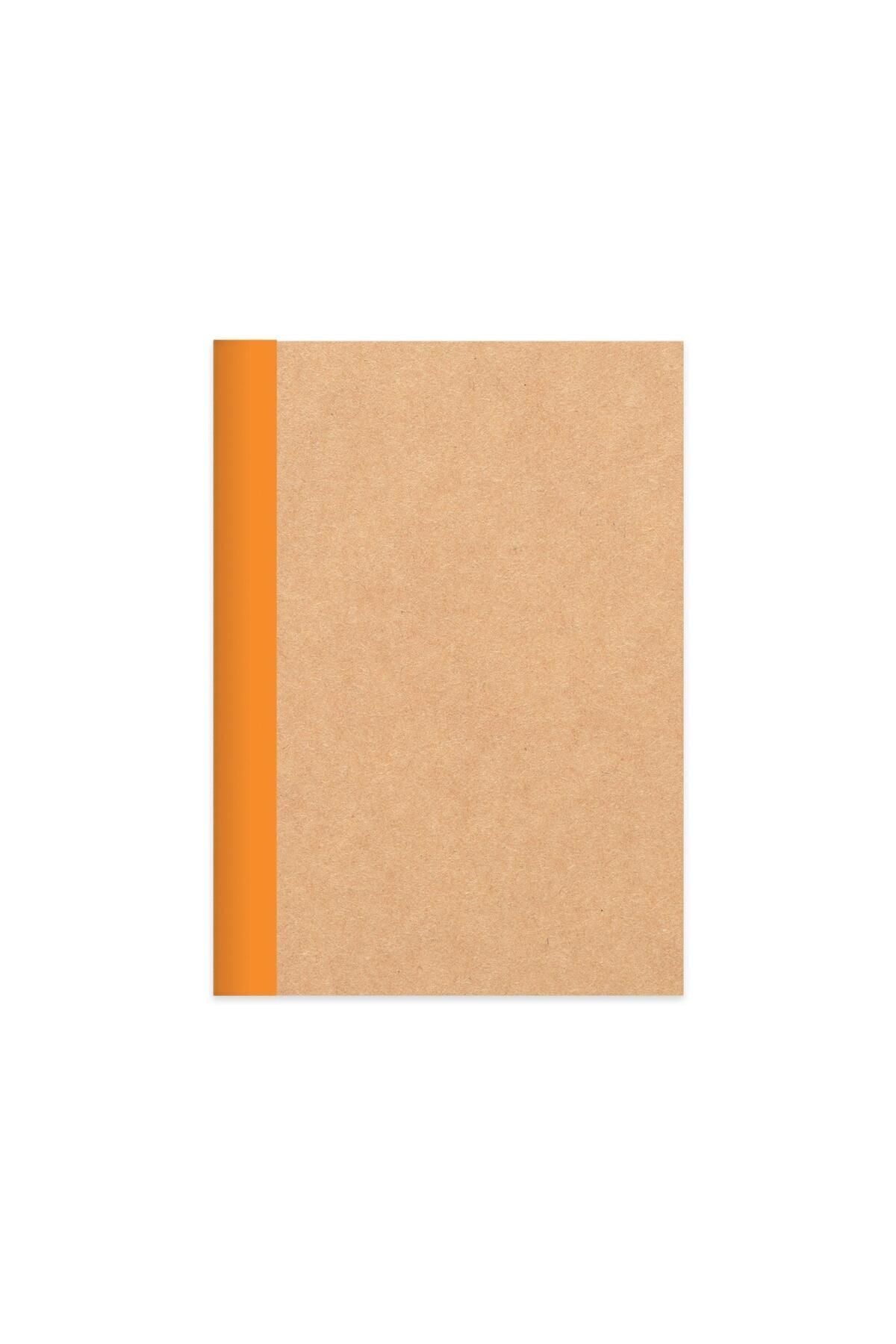 Çizgili Stickerli Kraft Kapak Defter Mavi 18,5*26 50 Yp. Turuncu