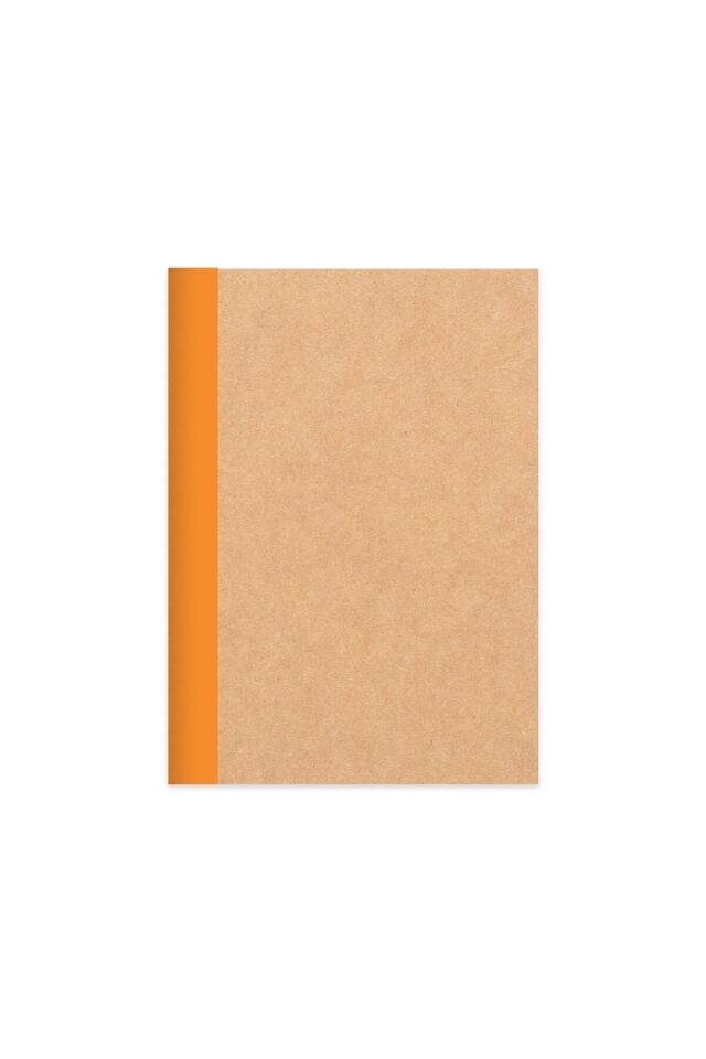 Çizgili Stickerli Kraft Kapak Defter Mavi 18,5*26 50 Yp. Turuncu