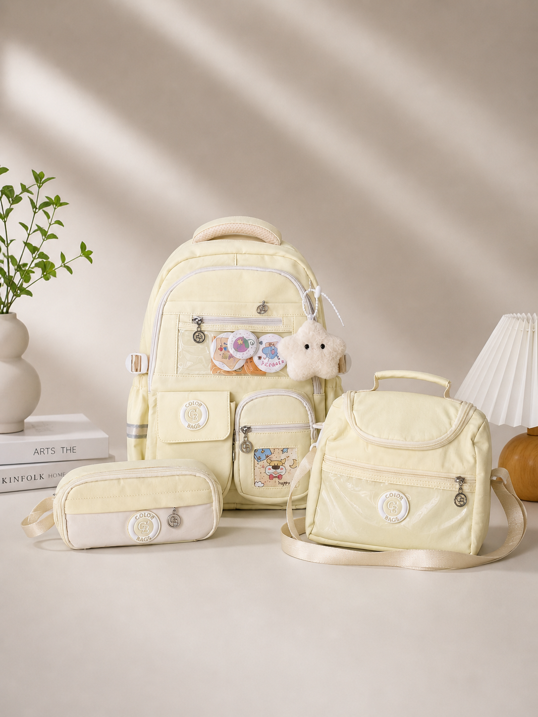 Adalinhome Premium Pastel Serisi 3'lü Okul Çantası Seti