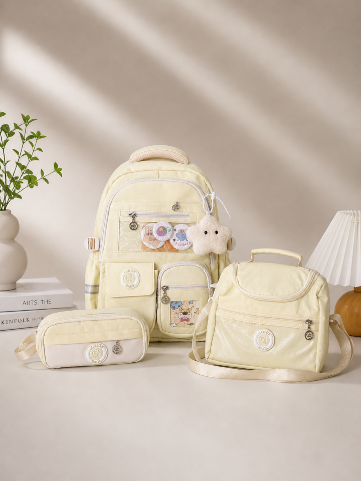 Adalinhome Premium Pastel Serisi 3'lü Okul Çantası Seti