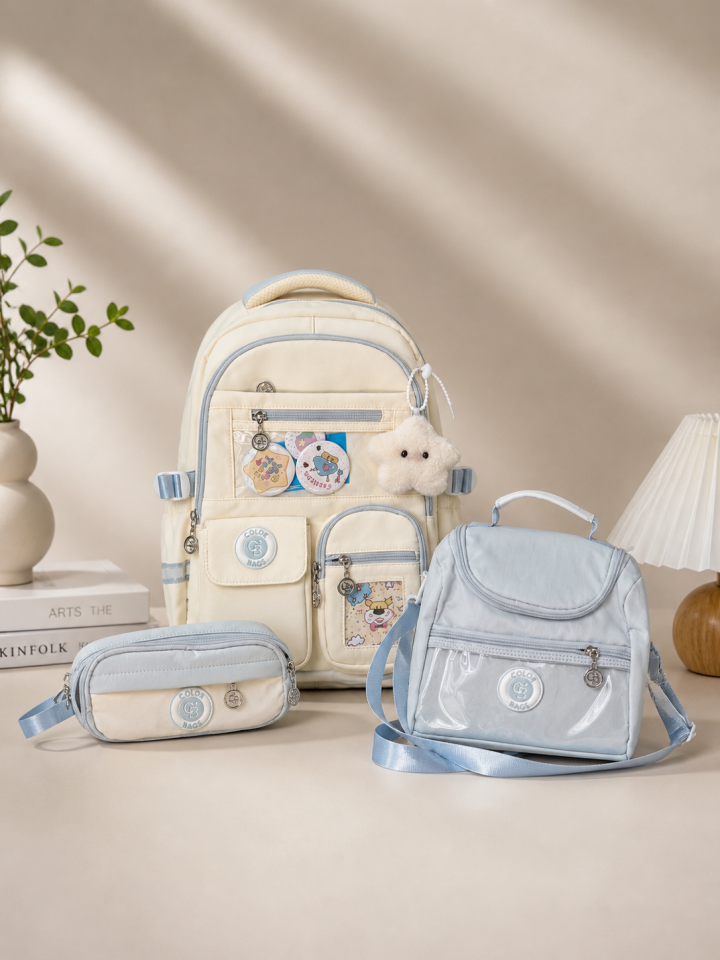 Adalinhome Premium Pastel Serisi 3'lü Okul Çantası Seti