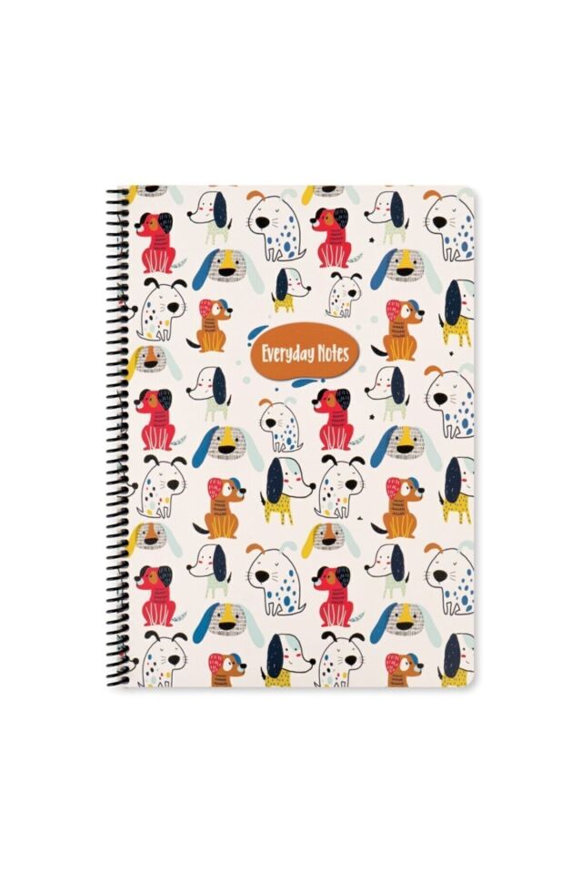 Keskin Color Animal Friends Spiralli Köpekler Karton Kapak 80 Yaprak A4 Kareli Defter Ozelalan1