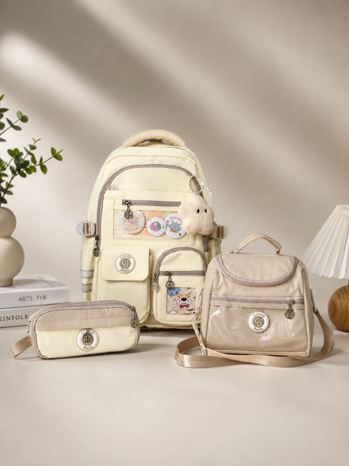 Adalinhome Premium Pastel Serisi 3'lü Okul Çantası Seti