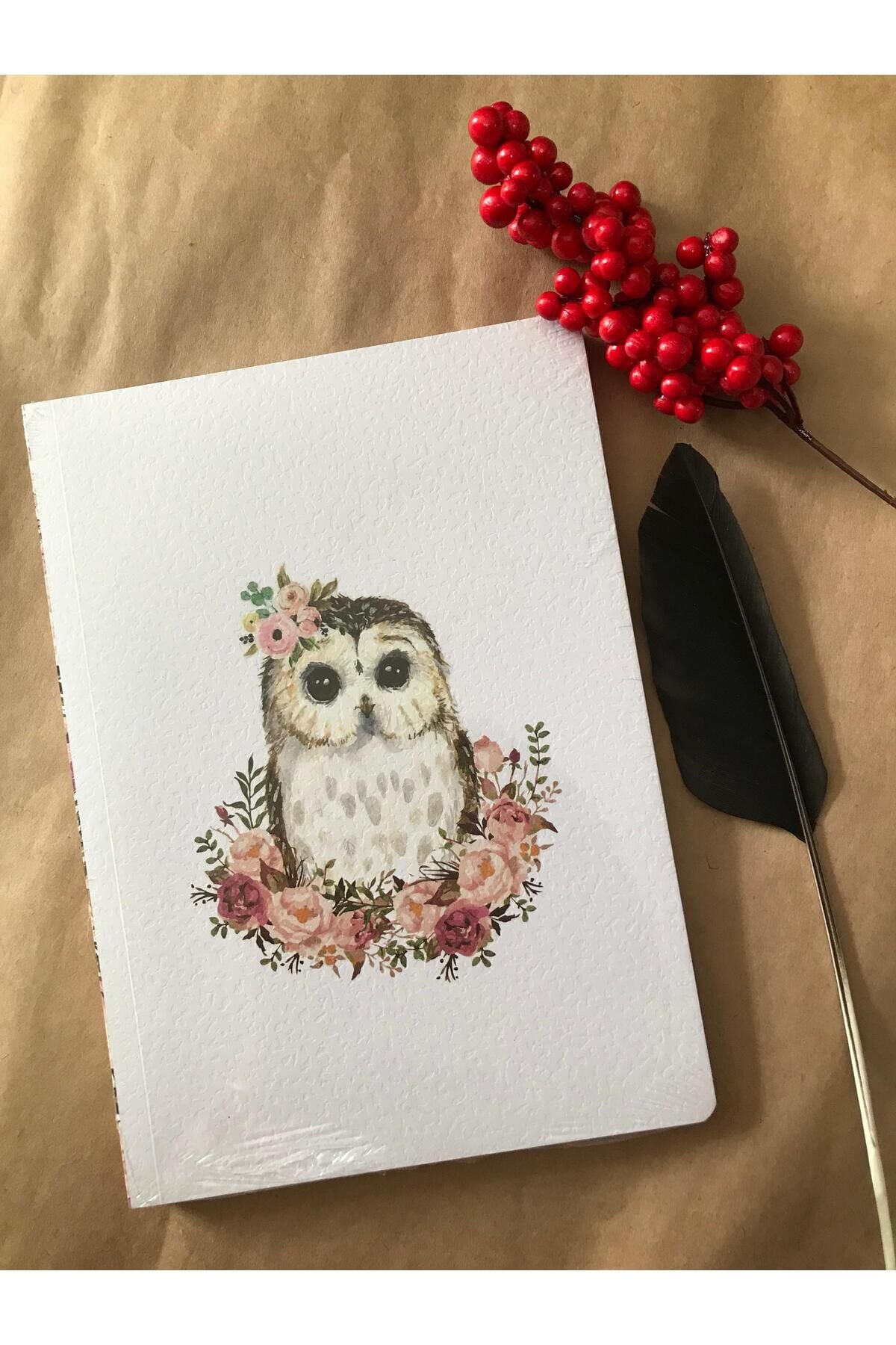 Atakids Lizy Hayvan Figürlü Çizgili Okul Not Defteri (21×15 cm, 80 Yaprak) Bej