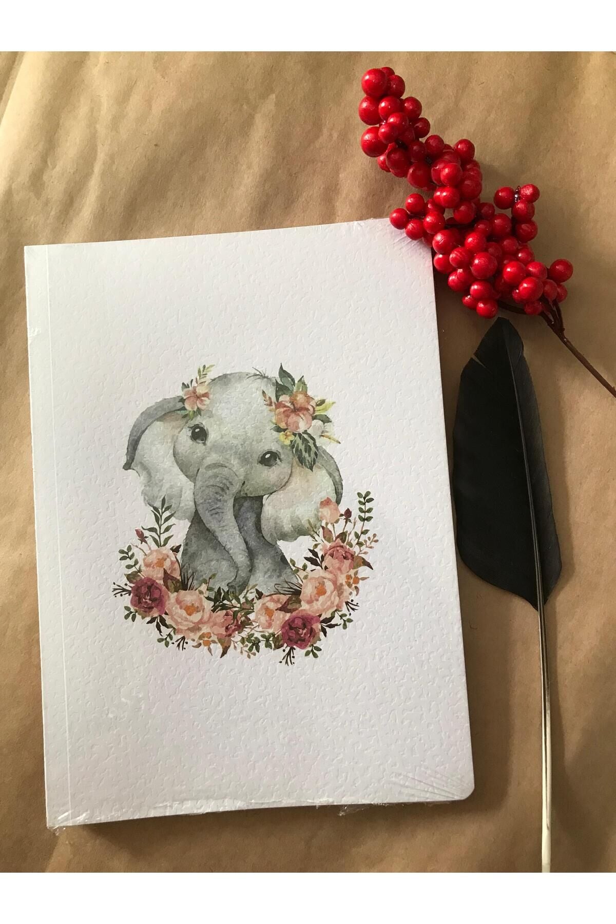 Atakids Lizy Hayvan Figürlü Çizgili Okul Not Defteri (21×15 cm, 80 Yaprak) Beyaz