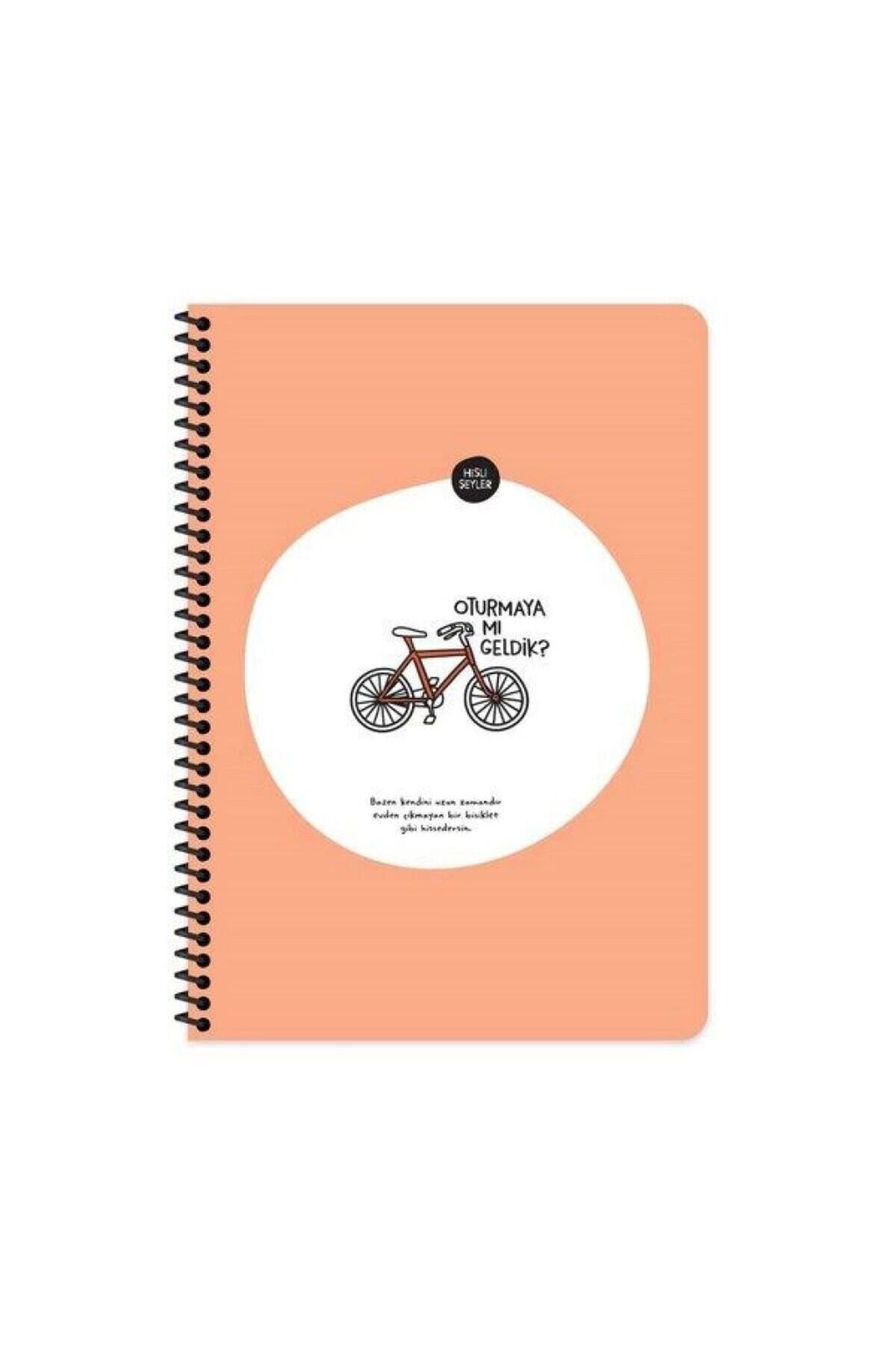 Keskin A4 Çizgili Spiralli Stickerli Defter Oturmaya Mı Geldik? 80yp Turuncu