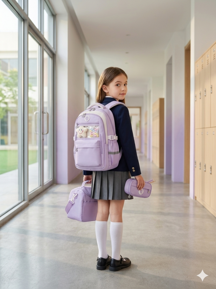 Adalinhome Pastel Rüyalar - Çocuklar İçin Ortopedik 3'lü Okul Çanta Seti