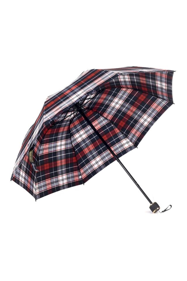 Ekoseli 8 Telli Rüzgar Koruyucu Şemsiye, Lacivert