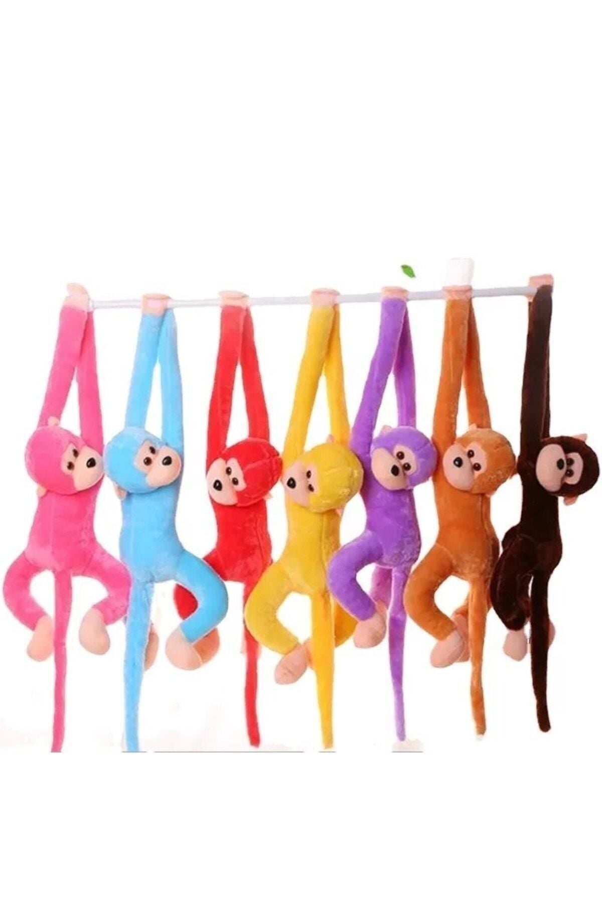 Elleri Yapışan Oyun Ve Uyku Arkadaşı Peluş Maymun Oyuncak Sarılan Maymun Beyaz