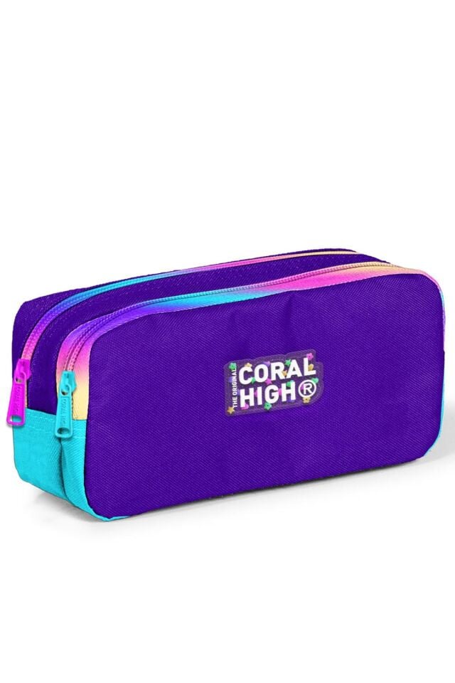 Coral High Kids Rainbow Fermuarlı Mor 5'li Okul Çanta Seti