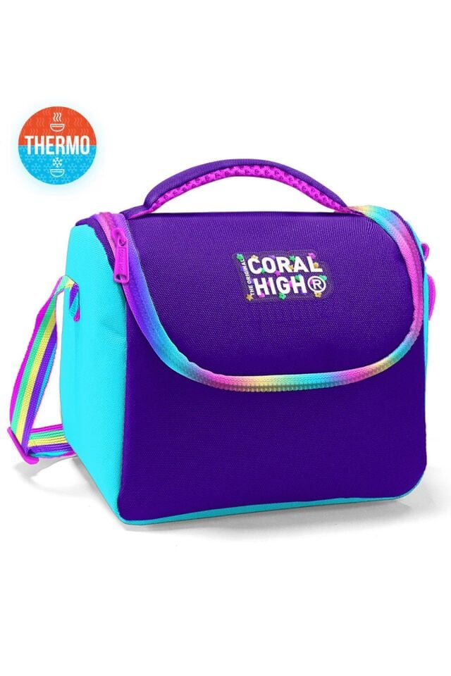 Coral High Kids Rainbow Fermuarlı Mor 5'li Okul Çanta Seti