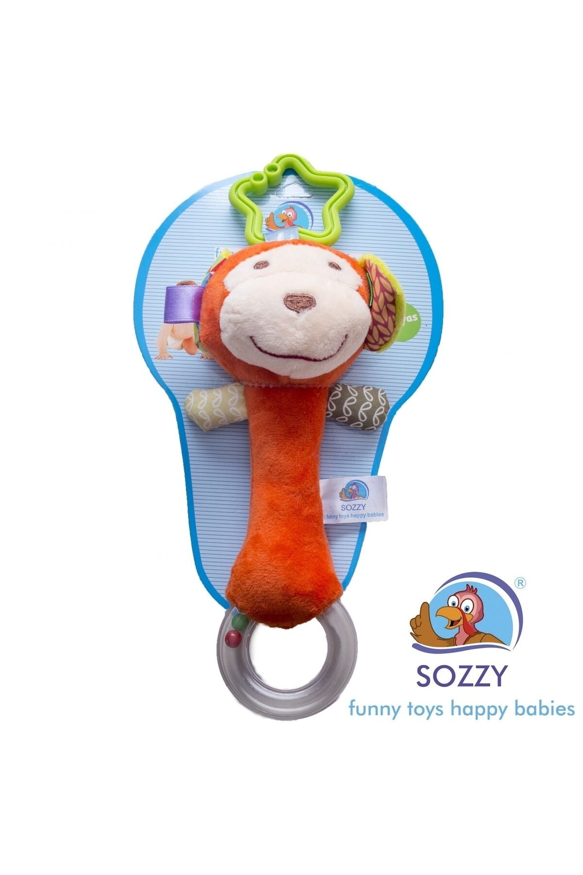 Çocuk Peluş Oyuncak Toys Halkalı Maymunum - Turuncu Renkli