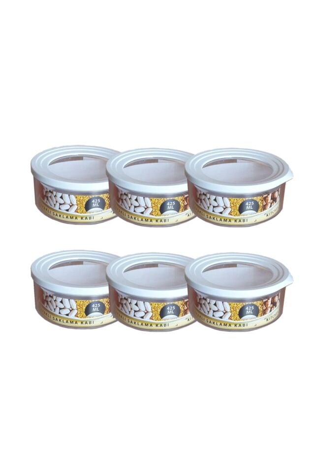 Yuvarlak Contalı Erzak Saklama Kabı 425 Ml 6 Lı Set