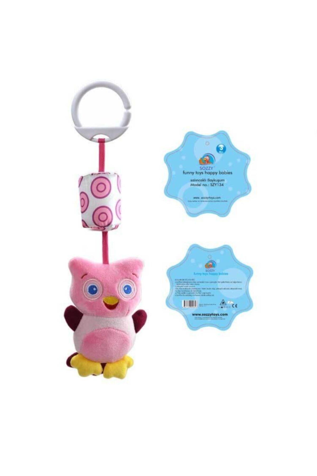 Sozzy Çıngıraklı Salıncaklı Baykuşum Pembe