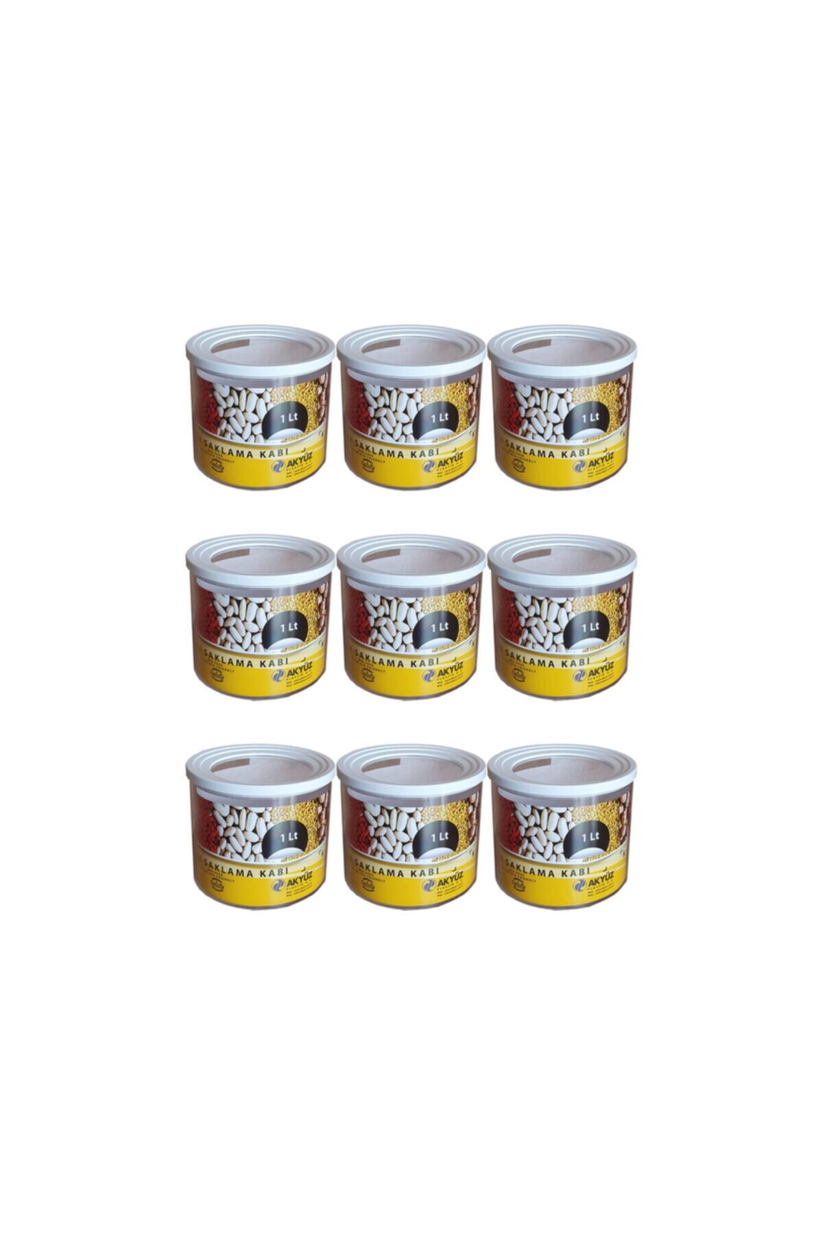 Yuvarlak Contalı Erzak Saklama Kabı 1 Lt 9 Lu Set Şeffaf