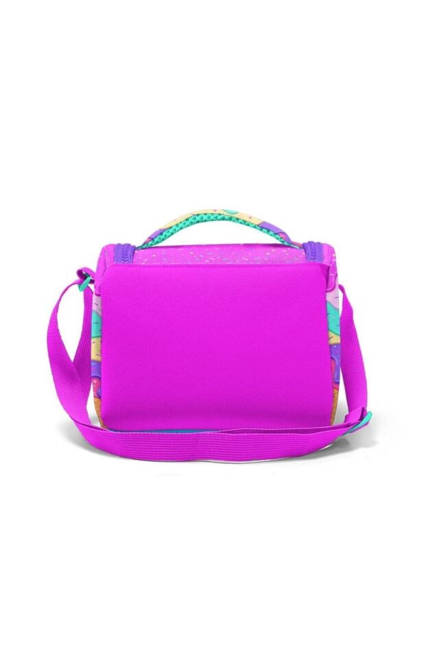 Kids Su Yeşili Neon Pembe Flamingo Desenli Çekçekli 3'lü Çanta Seti GOSET0123131 Pembe Rengarenk Dondurma