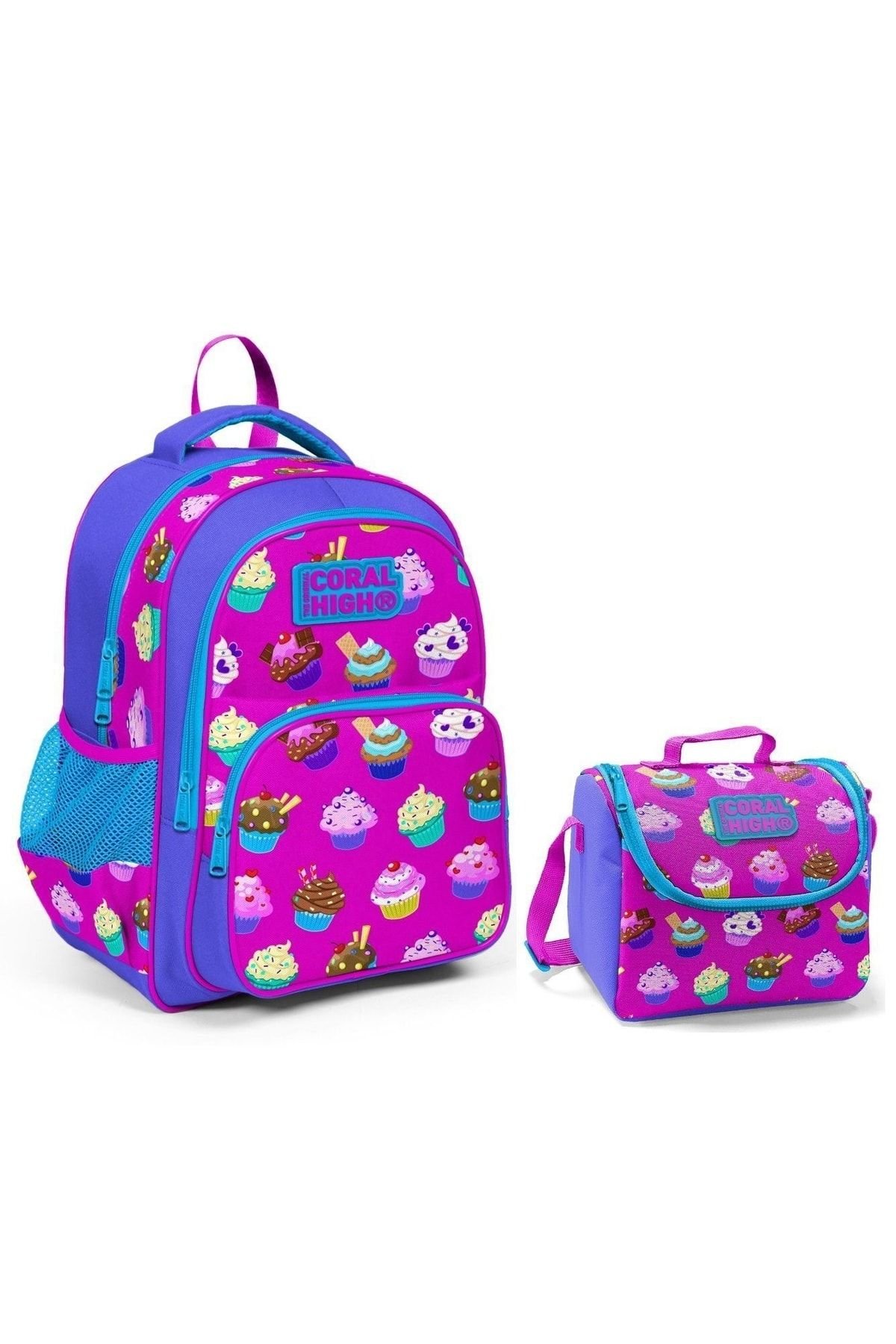 Cupcake İlkokul Sırt ve Beslenme Çantası Kız Çocuk