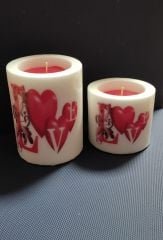 Adalinhome  6 cm ve 9 cm 2 li Kalpli Silindir Mum