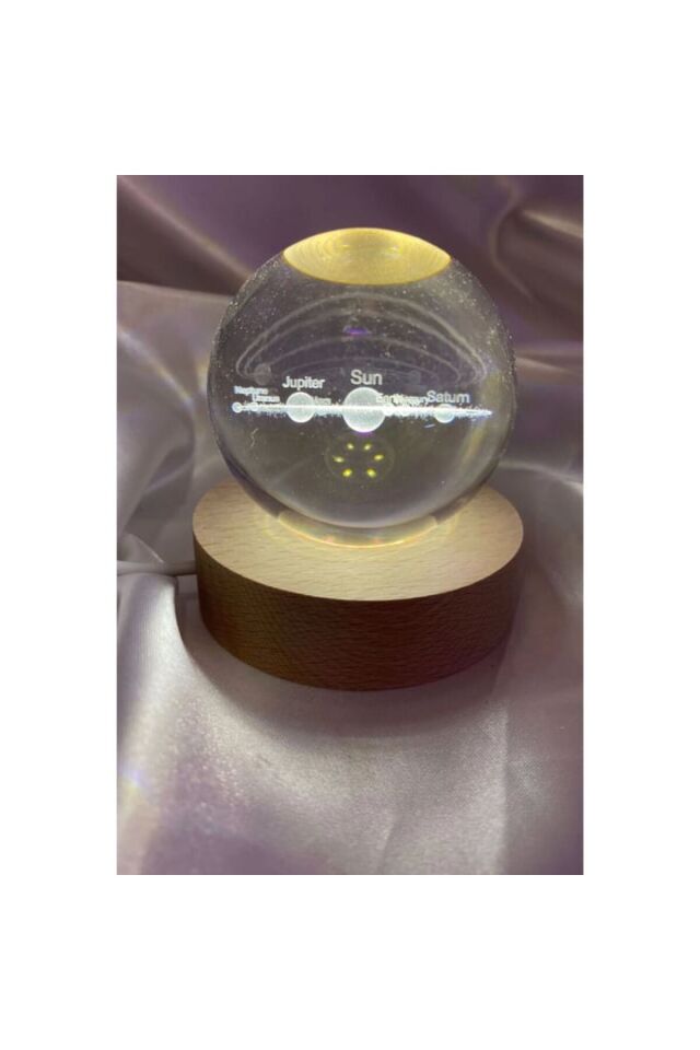 Güneş Sistemi Tasarımlı Işıklı Cam Küre