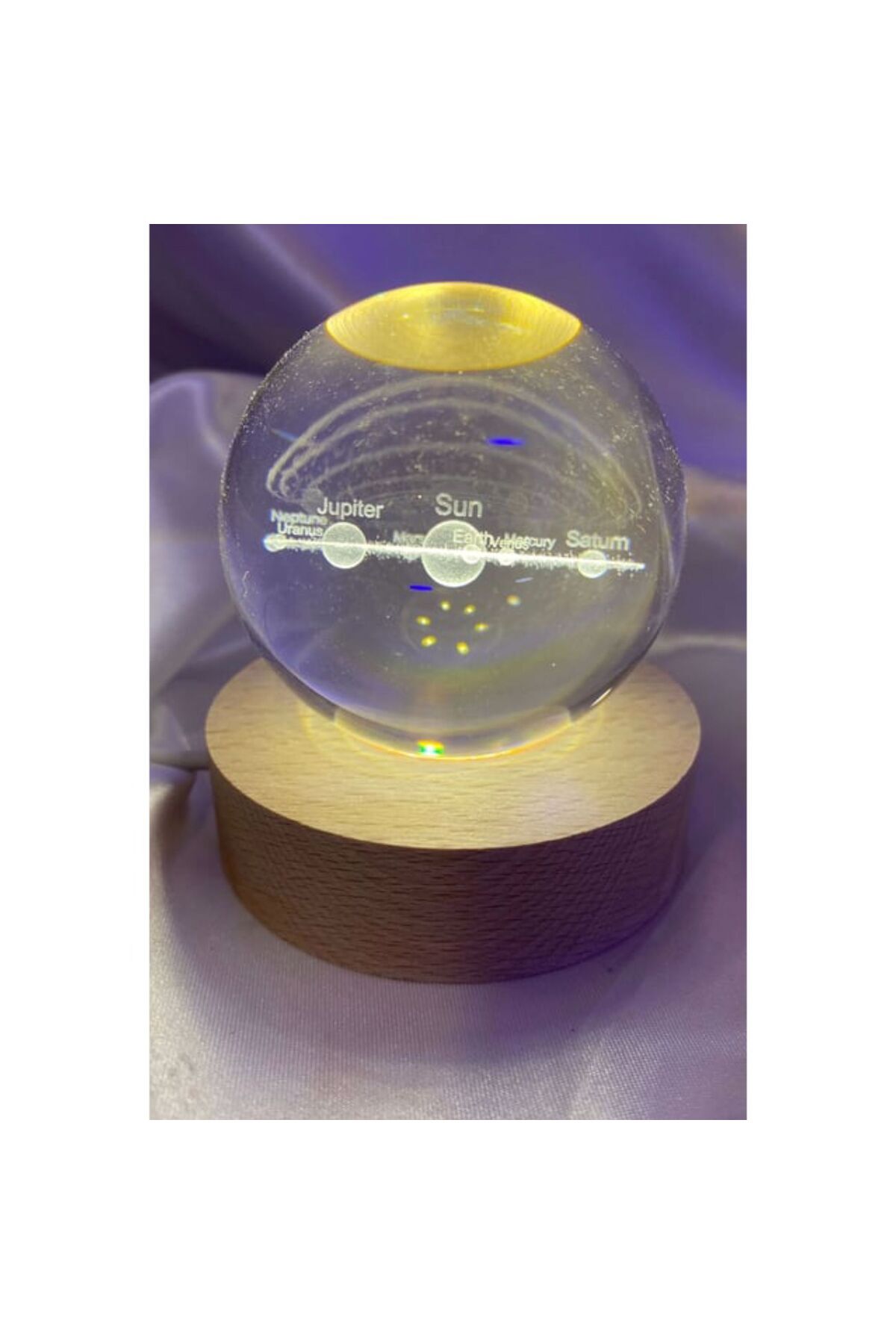 Güneş Sistemi Tasarımlı Işıklı Cam Küre