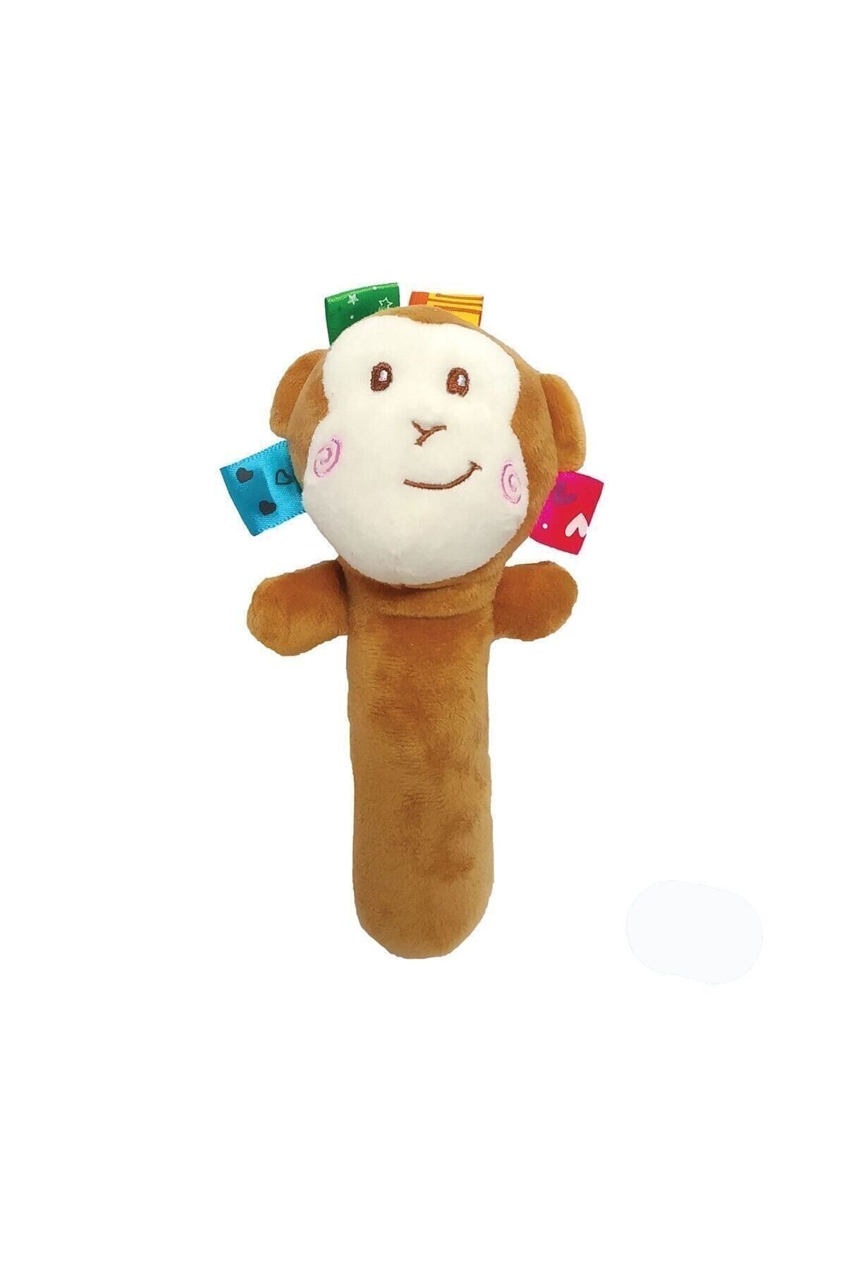 Peluş Çııngıraklı Sıksık Oyuncak Kahverengi